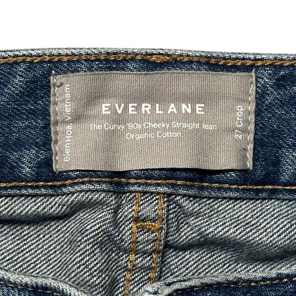 Everlane 90s Cheeky Straight Jeans Women’s 27 Crop Blue High Rise Button Fly - Picture 7 of 13